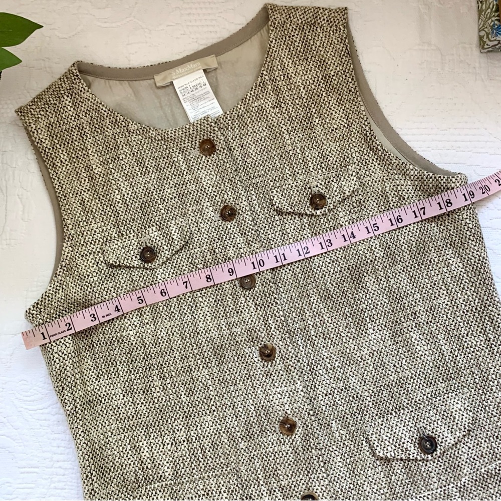 MaxMara Tweed Sleeveless Shift Dress with pockets US 14 - Picture 10 of 16